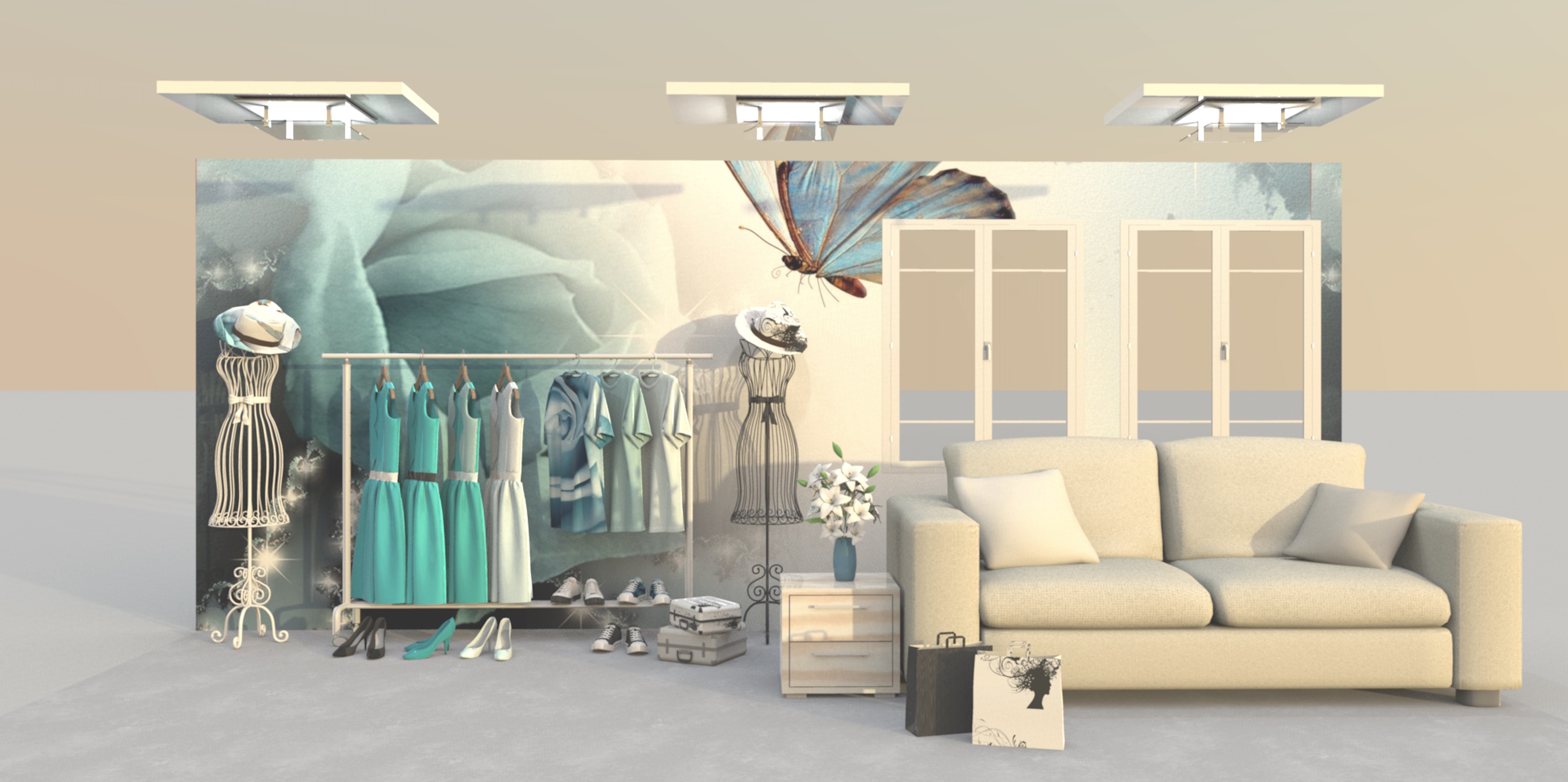  Corso servizi alla vendita_render negozio di abbigliamento 